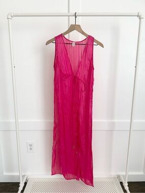 Luli Fama Open Slit Tunic in Fuchsia